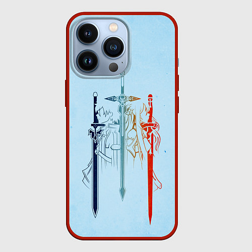 Чехол iPhone 13 Pro Sword Art Online / 3D-Красный – фото 1
