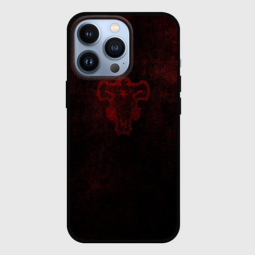 Чехол iPhone 13 Pro Черный клевер / 3D-Черный – фото 1