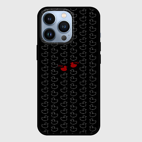 Чехол iPhone 13 Pro Уточки паттерн текстура 18 / 3D-Черный – фото 1