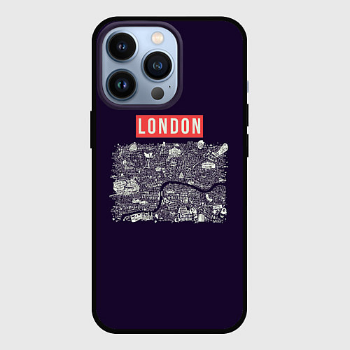 Чехол iPhone 13 Pro LONDON / 3D-Черный – фото 1
