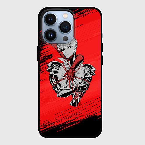 Чехол iPhone 13 Pro Генос One Punch Man / 3D-Черный – фото 1
