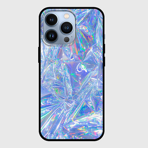 Чехол iPhone 13 Pro 3d ice glitch / 3D-Черный – фото 1