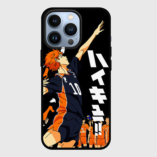 Чехол iPhone 13 Pro ВОЛЕЙБОЛ!! HAIKYUU!! / 3D-Черный – фото 1