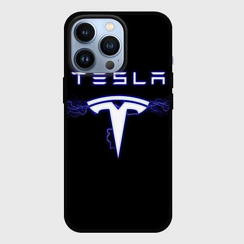 Чехол iPhone 13 Pro TESLA / 3D-Черный – фото 1