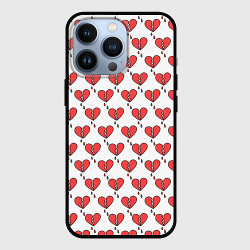 Чехол iPhone 13 Pro Разбитое Сердце / 3D-Черный – фото 1