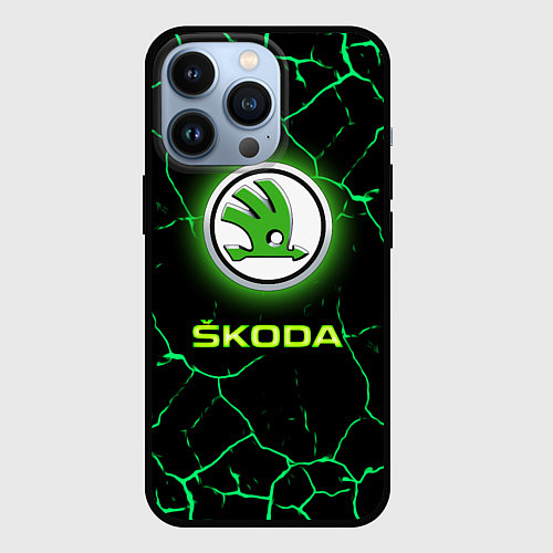 Чехол iPhone 13 Pro SKODA / 3D-Черный – фото 1