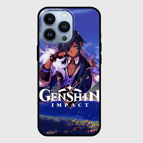 Чехол iPhone 13 Pro Genshin impact Kaeya / 3D-Черный – фото 1