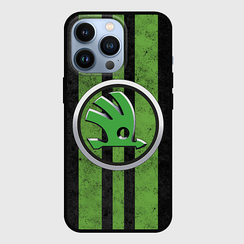 Чехол iPhone 13 Pro Skoda Green Logo Z / 3D-Черный – фото 1