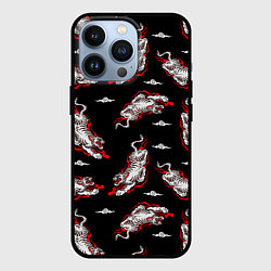 Чехол для iPhone 13 Pro Японский стиль - тигры, цвет: 3D-черный
