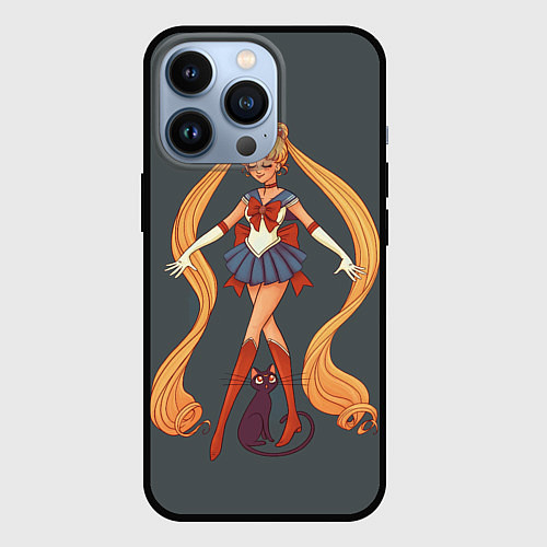 Чехол iPhone 13 Pro Sailor Moon Сейлор Мун / 3D-Черный – фото 1