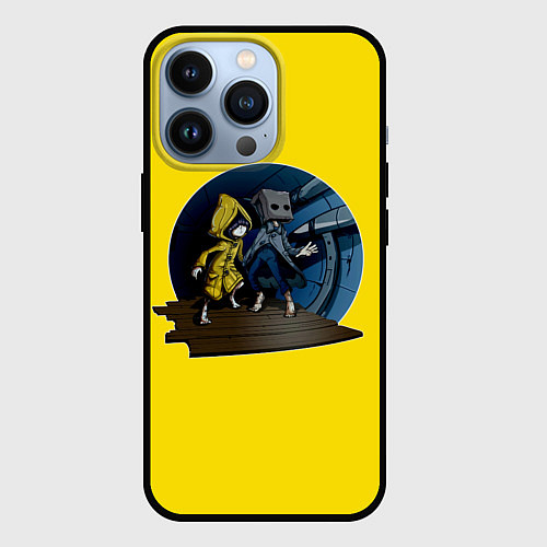 Чехол iPhone 13 Pro Little nightmares 2 Yelow / 3D-Черный – фото 1