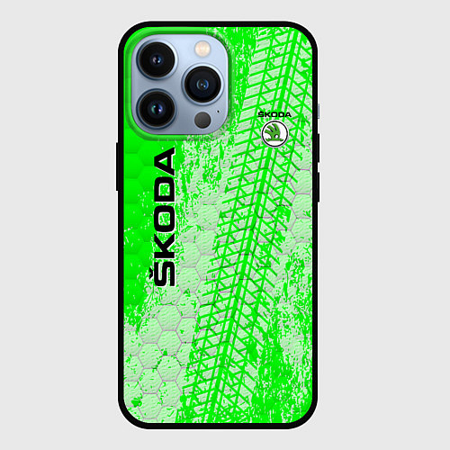 Чехол iPhone 13 Pro SKODA / 3D-Черный – фото 1