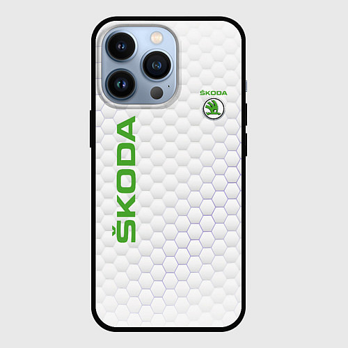 Чехол iPhone 13 Pro SKODA / 3D-Черный – фото 1