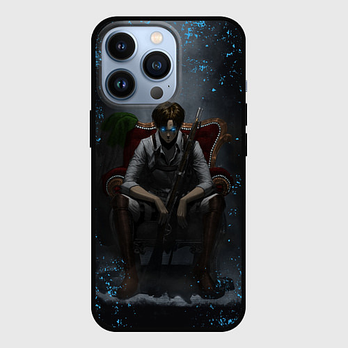 Чехол iPhone 13 Pro Леви Аккерман АТАКА ТИТАНОВ / 3D-Черный – фото 1