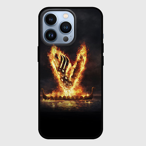 Чехол iPhone 13 Pro Викинги Vikings спина Z / 3D-Черный – фото 1