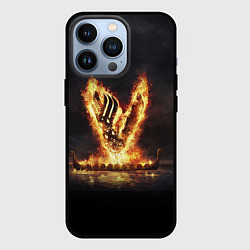 Чехол для iPhone 13 Pro Викинги Vikings спина Z, цвет: 3D-черный