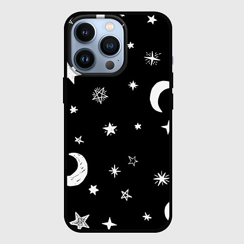 Чехол iPhone 13 Pro Звездное небо / 3D-Черный – фото 1