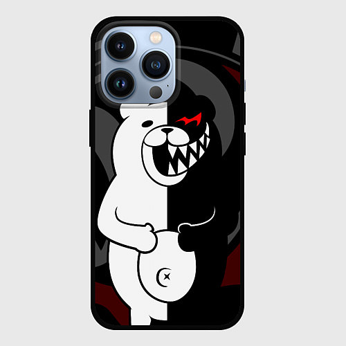 Чехол iPhone 13 Pro MONOKUMA МОНОКУМА DANGANRO / 3D-Черный – фото 1