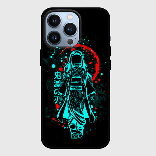 Чехол iPhone 13 Pro Нэдзуко, Kimetsu no Yaiba / 3D-Черный – фото 1