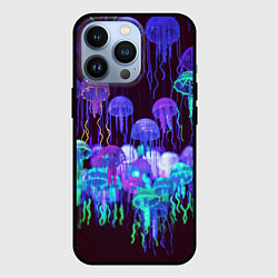 Чехол iPhone 13 Pro Неоновые медузы