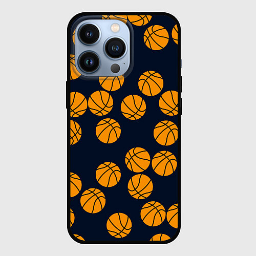 Чехол iPhone 13 Pro Баскетбольные мячи / 3D-Черный – фото 1