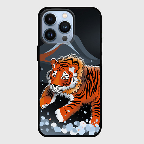 Чехол iPhone 13 Pro АМУРСКИЙ ТИГР / 3D-Черный – фото 1
