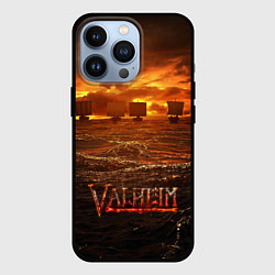 Чехол для iPhone 13 Pro Valheim Корабли, цвет: 3D-черный
