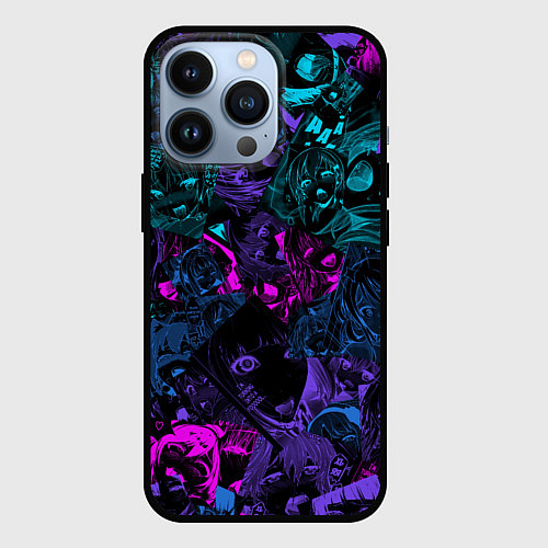 Чехол iPhone 13 Pro Neon Ahegao / 3D-Черный – фото 1