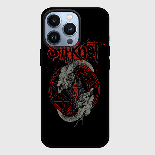 Чехол iPhone 13 Pro Slipknot Черепа / 3D-Черный – фото 1