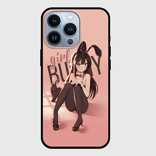 Чехол iPhone 13 Pro Bunny Girl / 3D-Черный – фото 1