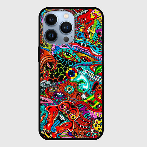 Чехол iPhone 13 Pro Яркая абстракция bright abstraction / 3D-Черный – фото 1