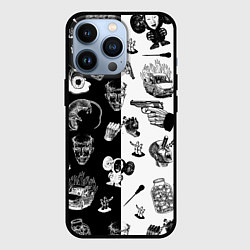 Чехол для iPhone 13 Pro КРОВОСТОК ТАТУИРОВКИ ЧБ, цвет: 3D-черный
