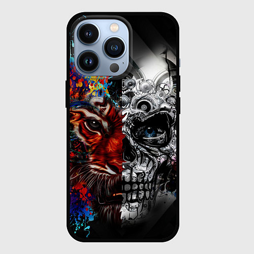 Чехол iPhone 13 Pro TIGER / 3D-Черный – фото 1