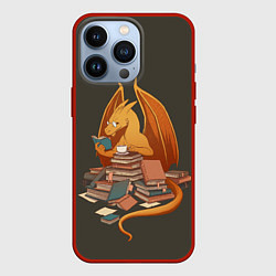 Чехол для iPhone 13 Pro Book Dragon, цвет: 3D-красный