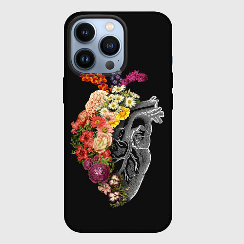 Чехол iPhone 13 Pro Natural Heart Dual / 3D-Черный – фото 1