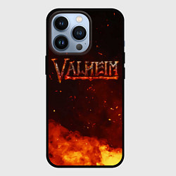 Чехол iPhone 13 Pro Valheim огненный лого