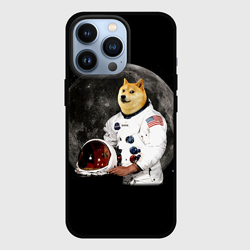Чехол iPhone 13 Pro Доги Космонавт / 3D-Черный – фото 1