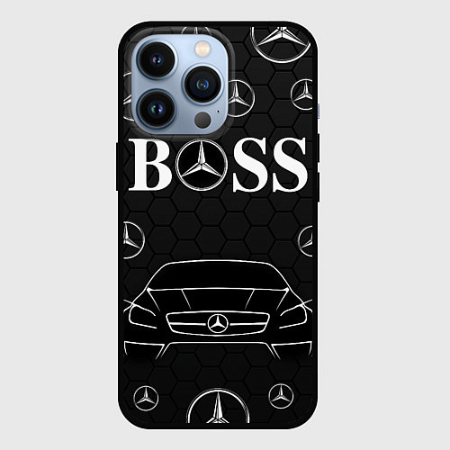 Чехол iPhone 13 Pro BOSS MERCEDES-BENZ / 3D-Черный – фото 1