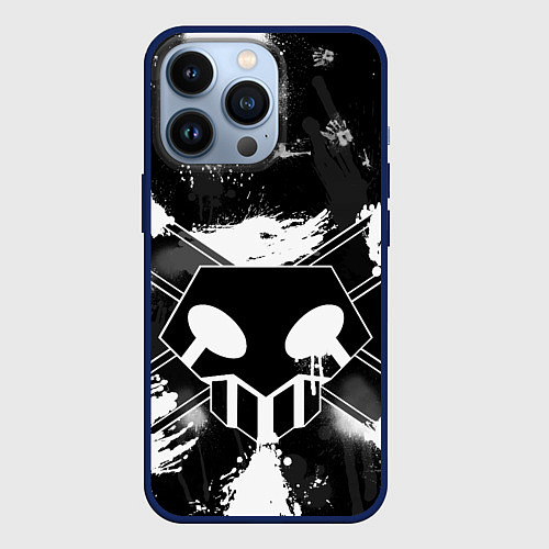 Чехол iPhone 13 Pro БЛИЧ ШИНИГАМИ ЛОГО НА СПИНЕ / 3D-Тёмно-синий – фото 1