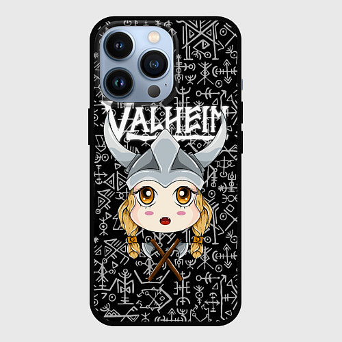 Чехол iPhone 13 Pro Valheim Girl / 3D-Черный – фото 1