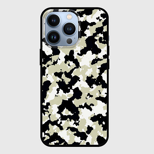 Чехол iPhone 13 Pro Холодный камуфляж / 3D-Черный – фото 1