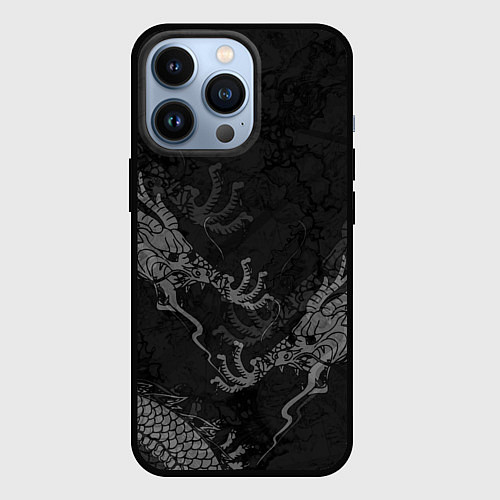 Чехол iPhone 13 Pro Chinese Dragons / 3D-Черный – фото 1