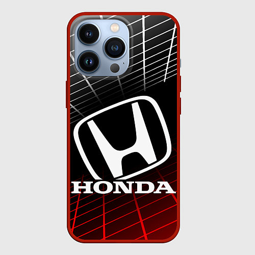 Чехол iPhone 13 Pro HONDA ХОНДА СЕТКА / 3D-Красный – фото 1