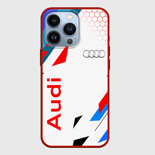 Чехол iPhone 13 Pro AUDI АУДИ SPORT / 3D-Красный – фото 1