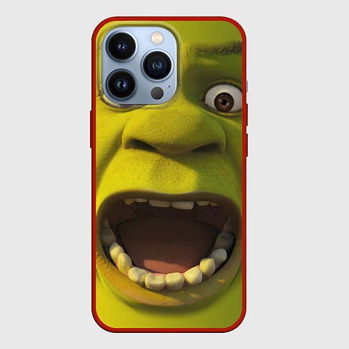 Чехол iPhone 13 Pro Shrek is Yelling / 3D-Красный – фото 1