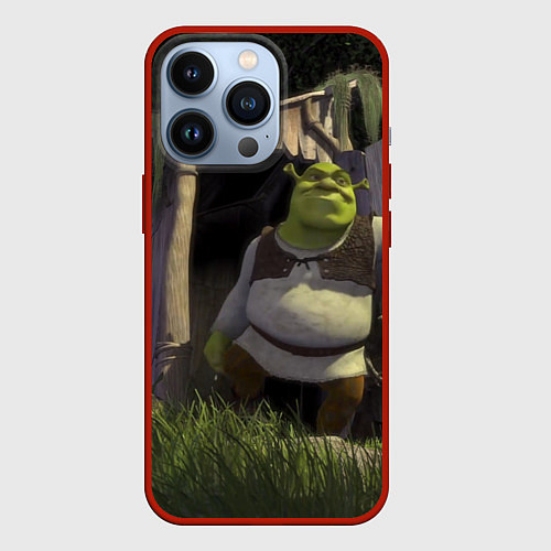 Чехол iPhone 13 Pro Shrek: Somebody Once Told Me / 3D-Красный – фото 1