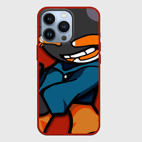 Чехол iPhone 13 Pro Friday Night Funkin Bomb kid / 3D-Красный – фото 1