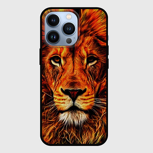 Чехол iPhone 13 Pro LION / 3D-Черный – фото 1