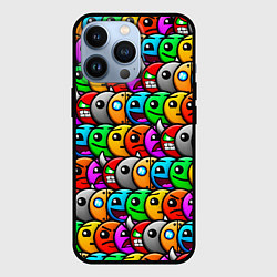 Чехол для iPhone 13 Pro GEOMETRY DASH ГЕОМЕТРИ ДАШ, цвет: 3D-черный