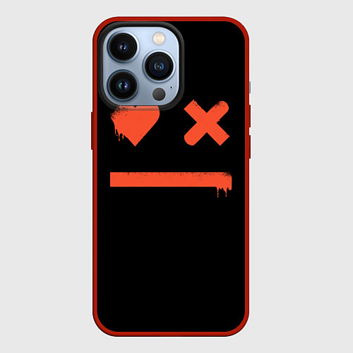 Чехол iPhone 13 Pro Smile Love Death and Robots / 3D-Красный – фото 1